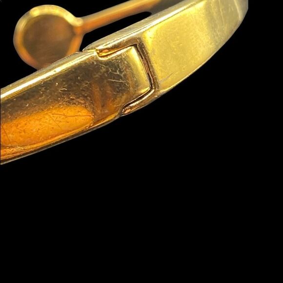 Kate Spade Spot the cuff gold plated bracelet with clear rhinestone pink spade - Picture 11 of 14